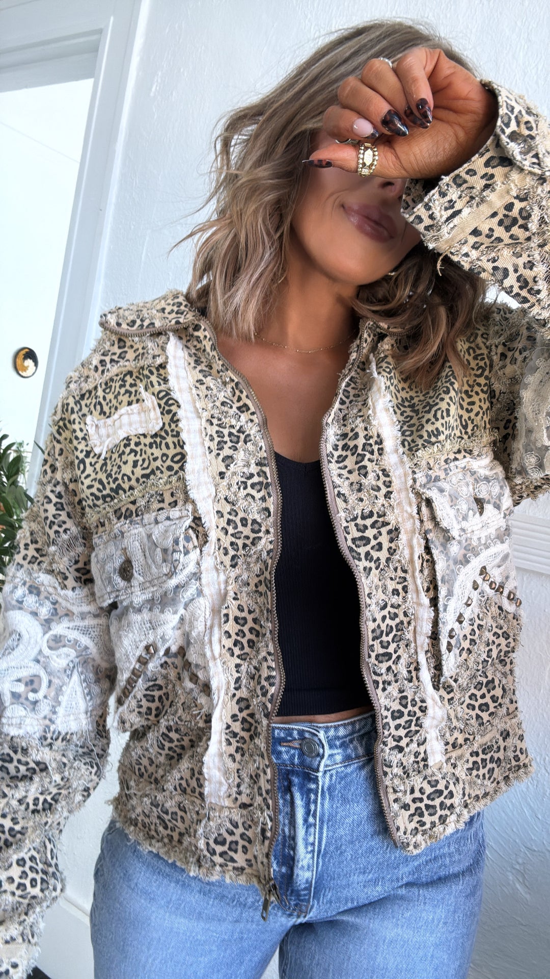 Untamed Leopard Jacket, Tan Leopard