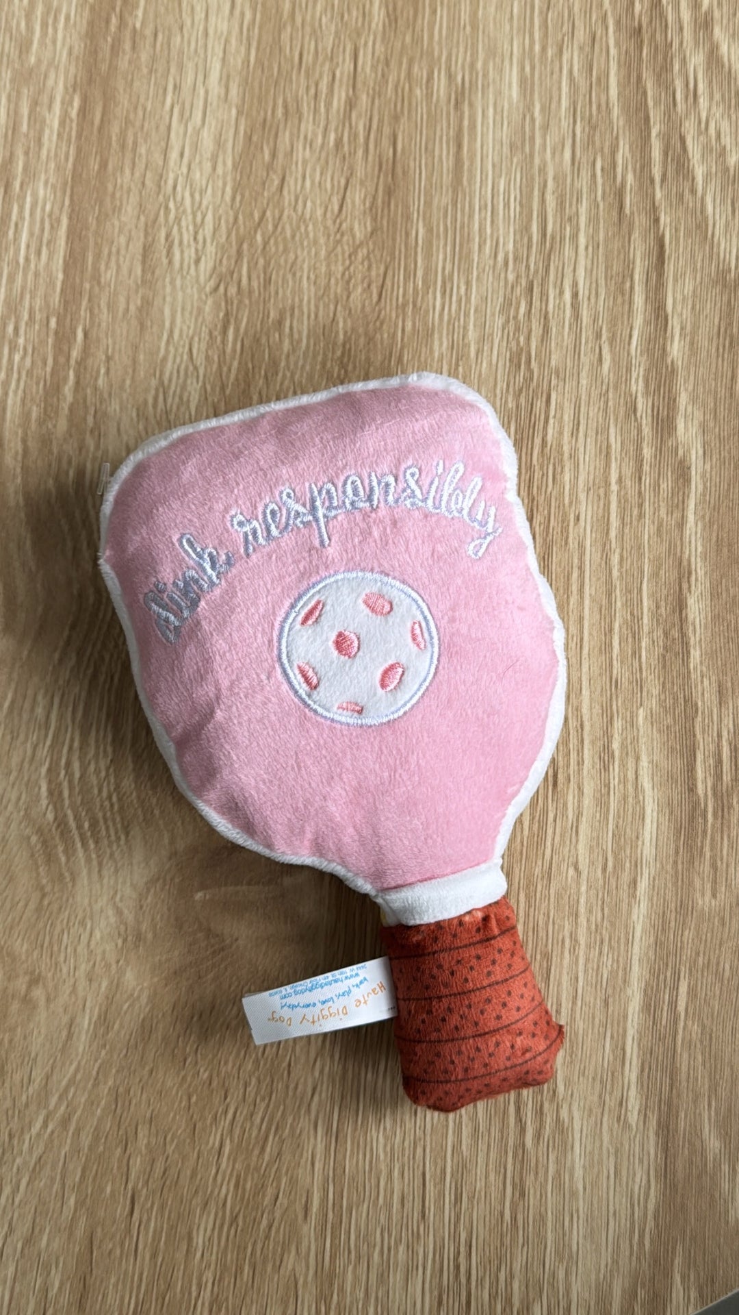 Dog Toy Pink Pickleball Paddle