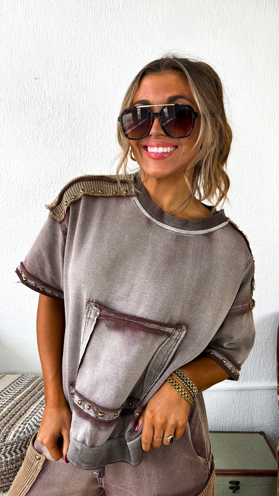 Added Details Pullover Top, Choco