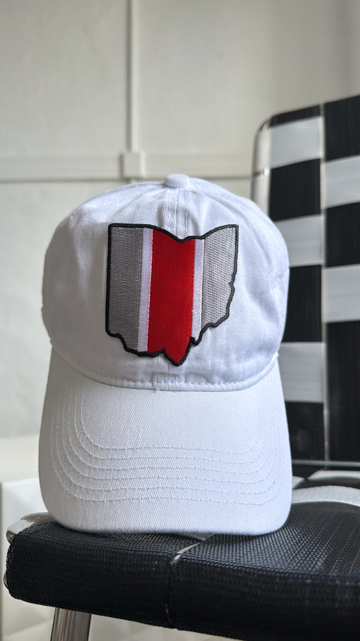 Ohio Patch Ball Hat, White
