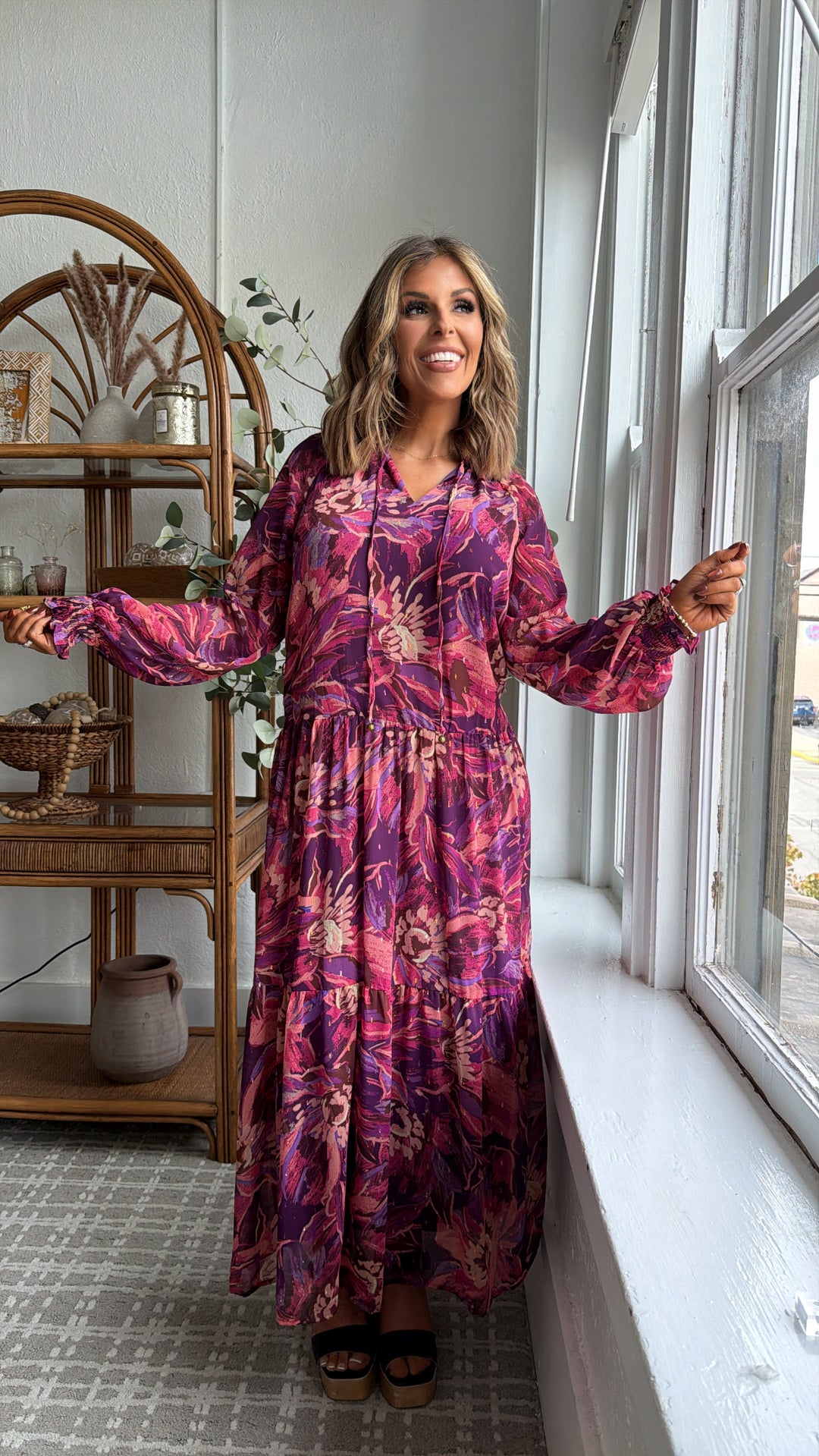 Violet Dusks Maxi Dress, Purple Multi Small