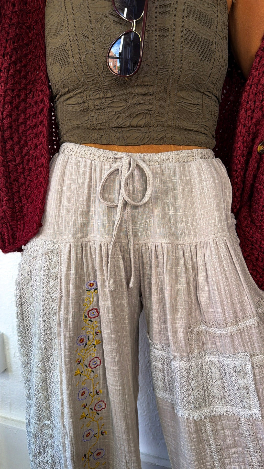 Falling For You Joggers, Taupe Grey