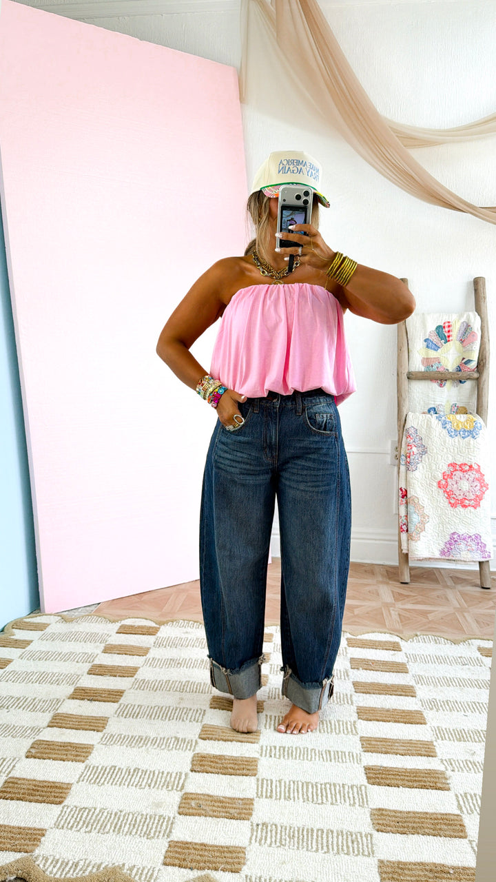 Ocean Mists Bubble Tube Top, Hibiscus