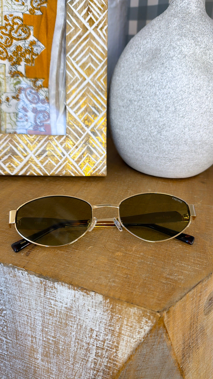 FREYRS Soho Sunglasses WHS - Gold/ Green