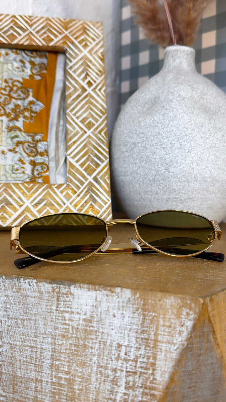 FREYRS Soho Sunglasses WHS - Gold/ Green