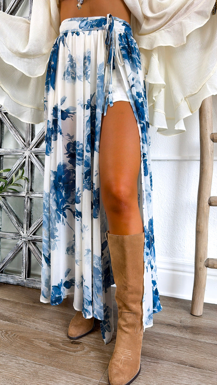Vince Riviera Maxi Skirt, Retro Blue