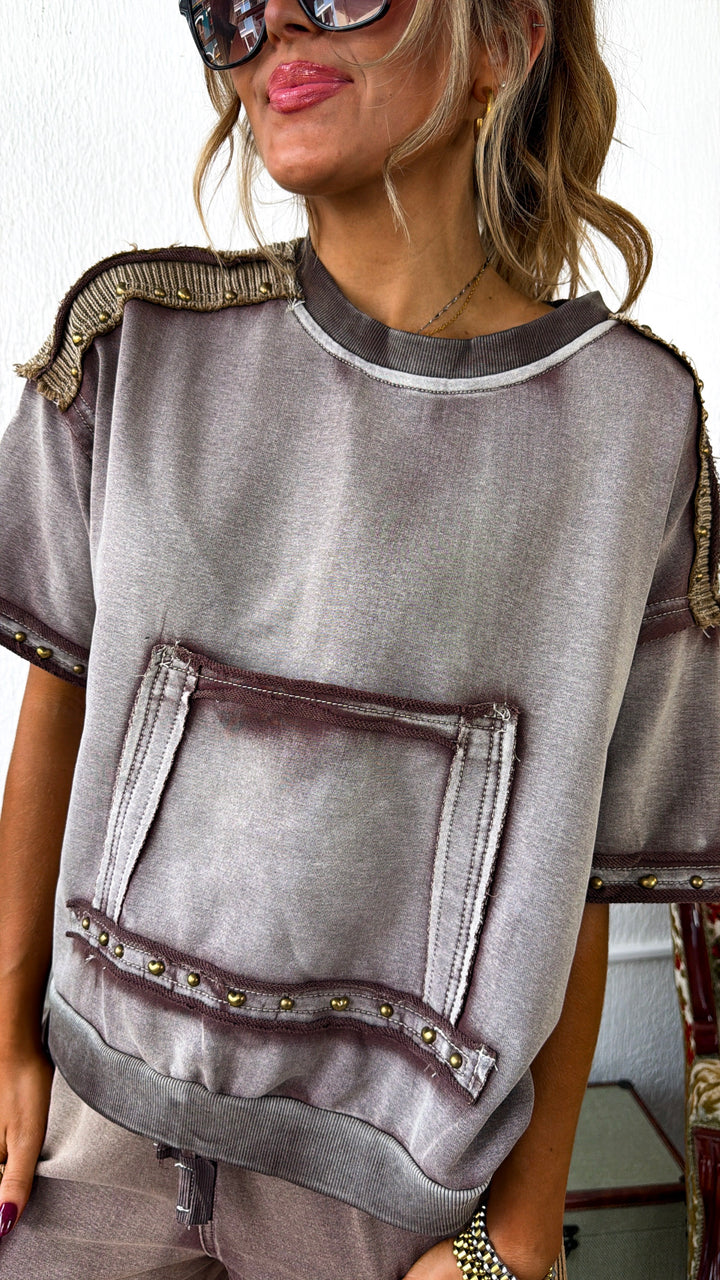 Added Details Pullover Top, Choco