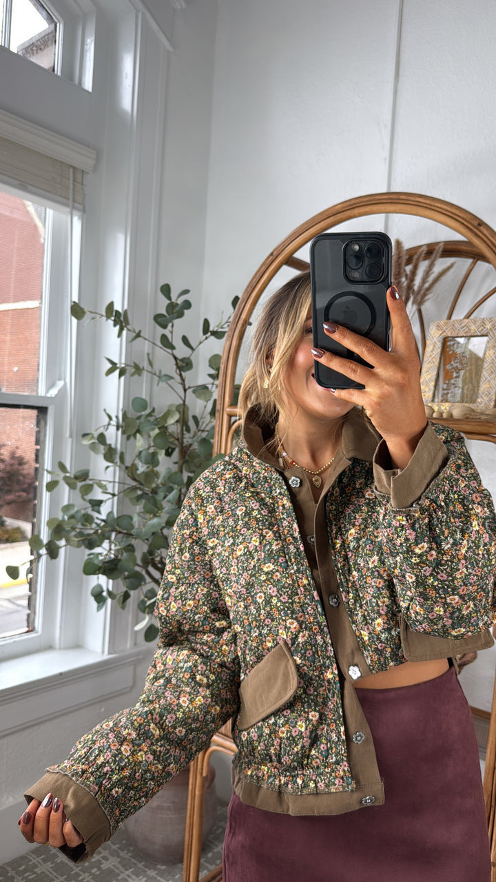 Garden Of Us Jacket, Chocolate Floral