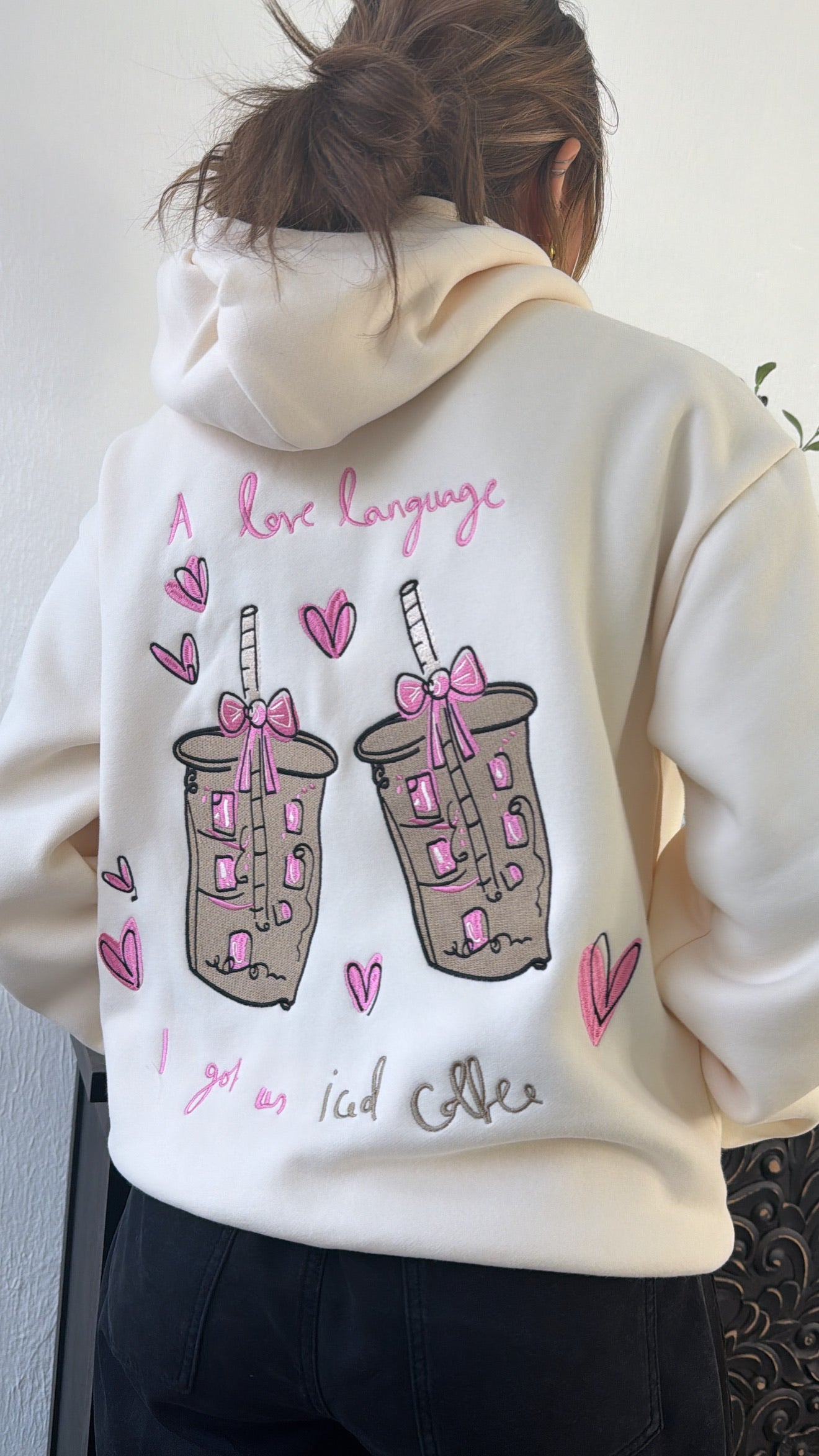 トップス herlipto Loved one Hoodie Happy Camp3r: Latte Lover Hoodie, Cream – Everyday Chic Boutique
