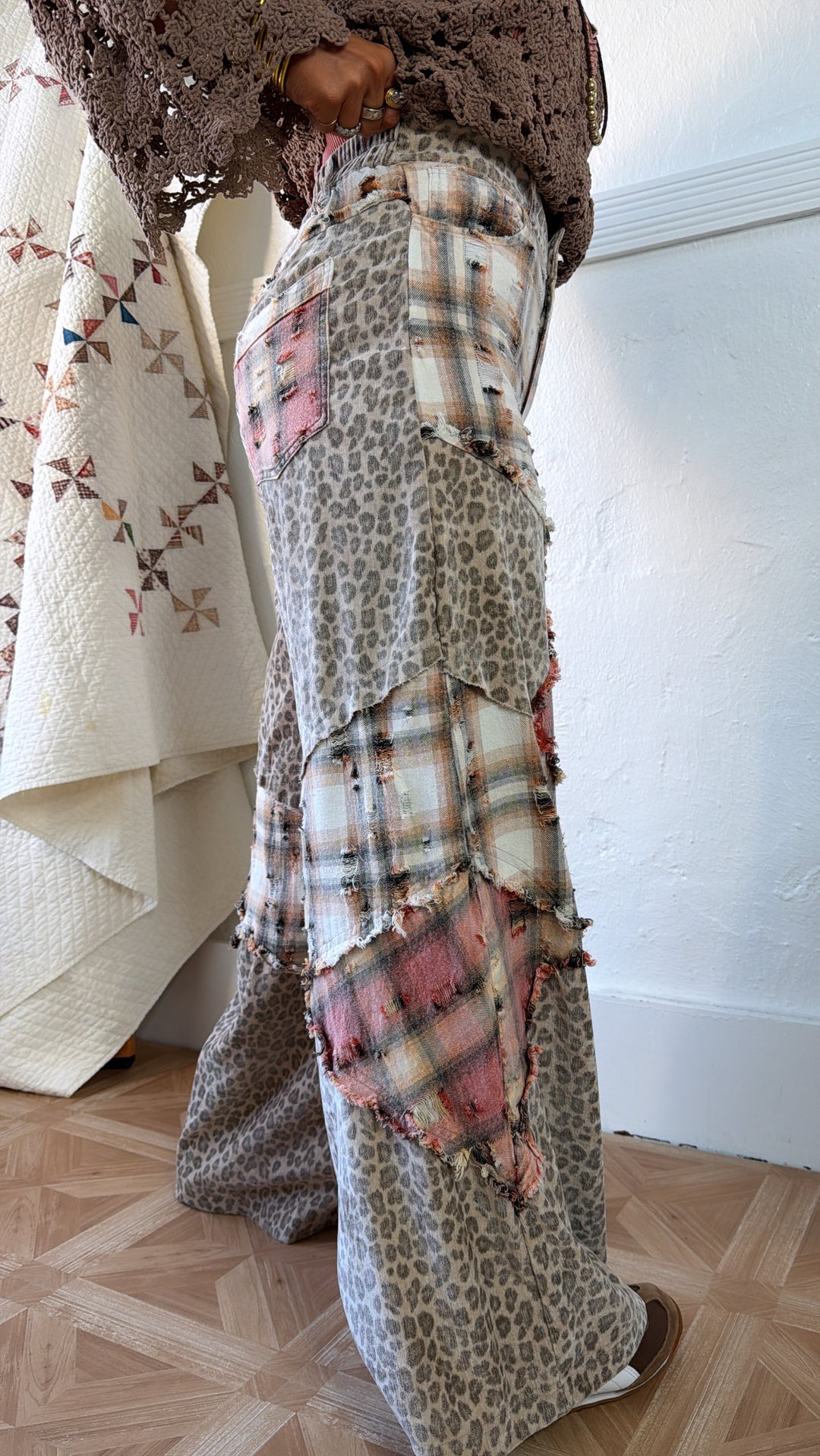 Waverly Bloom Patchwork Pant, Cream/Multi