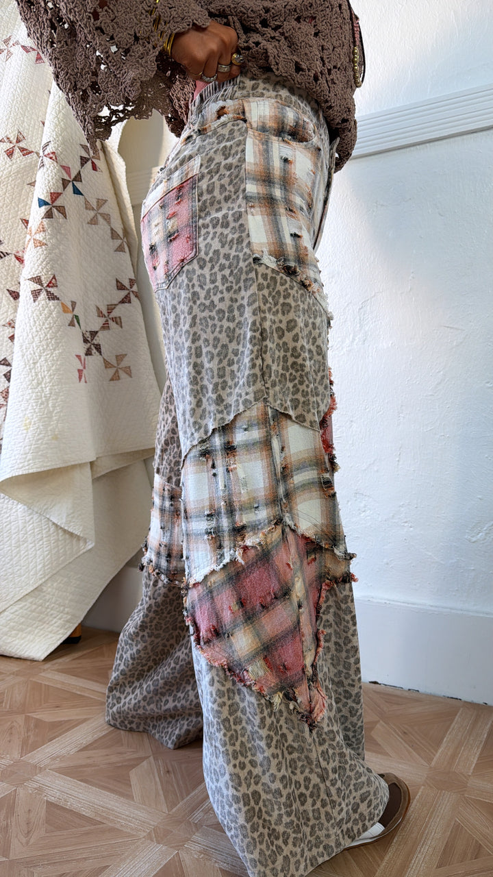 Waverly Bloom Patchwork Pant, Cream/Multi