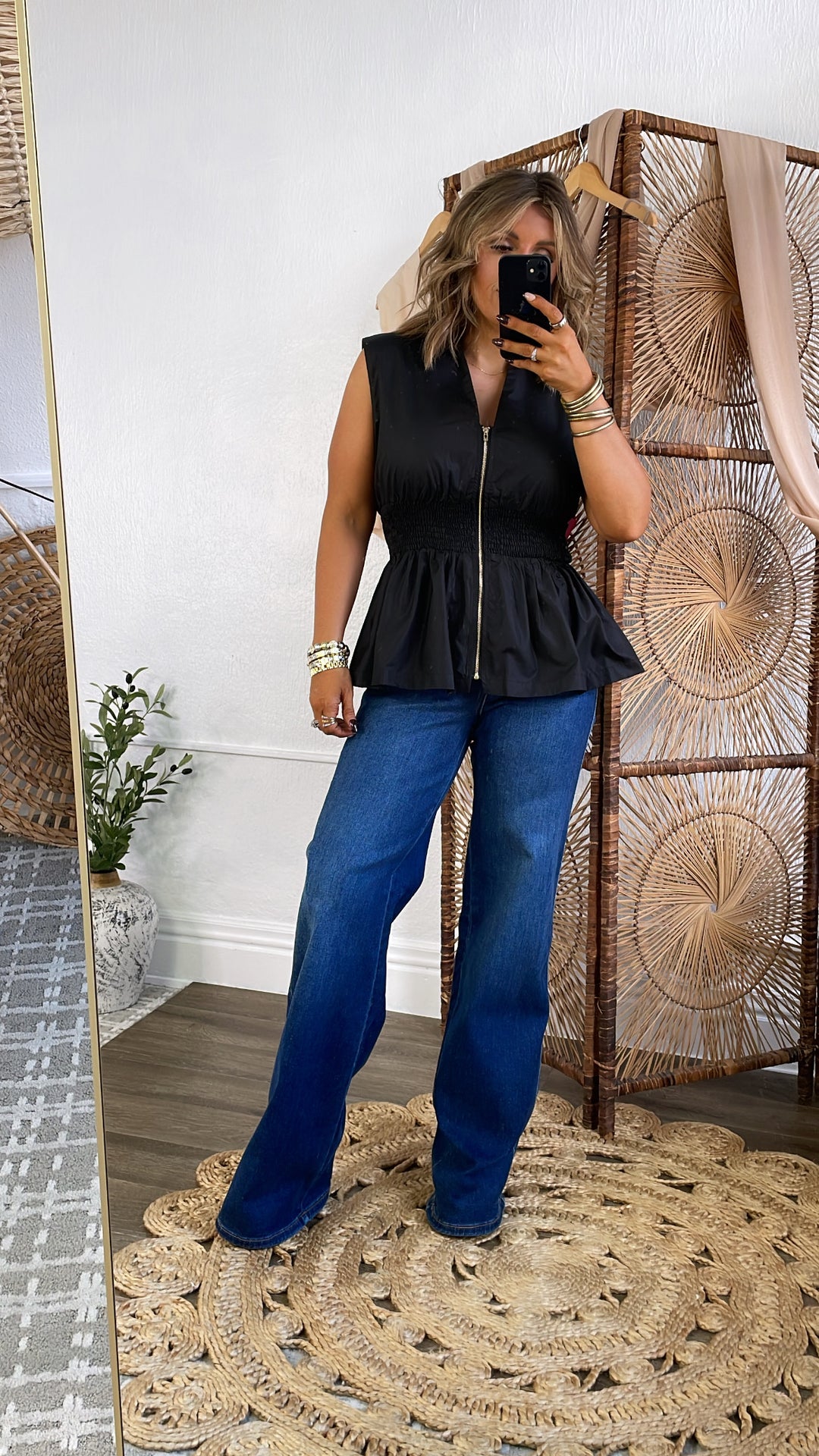 Opal Drift Blouse, Black