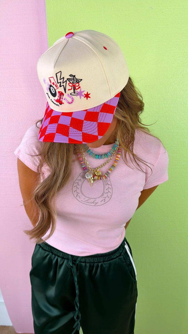 Horseshoe Charm Baby Tee, Lt. Pink