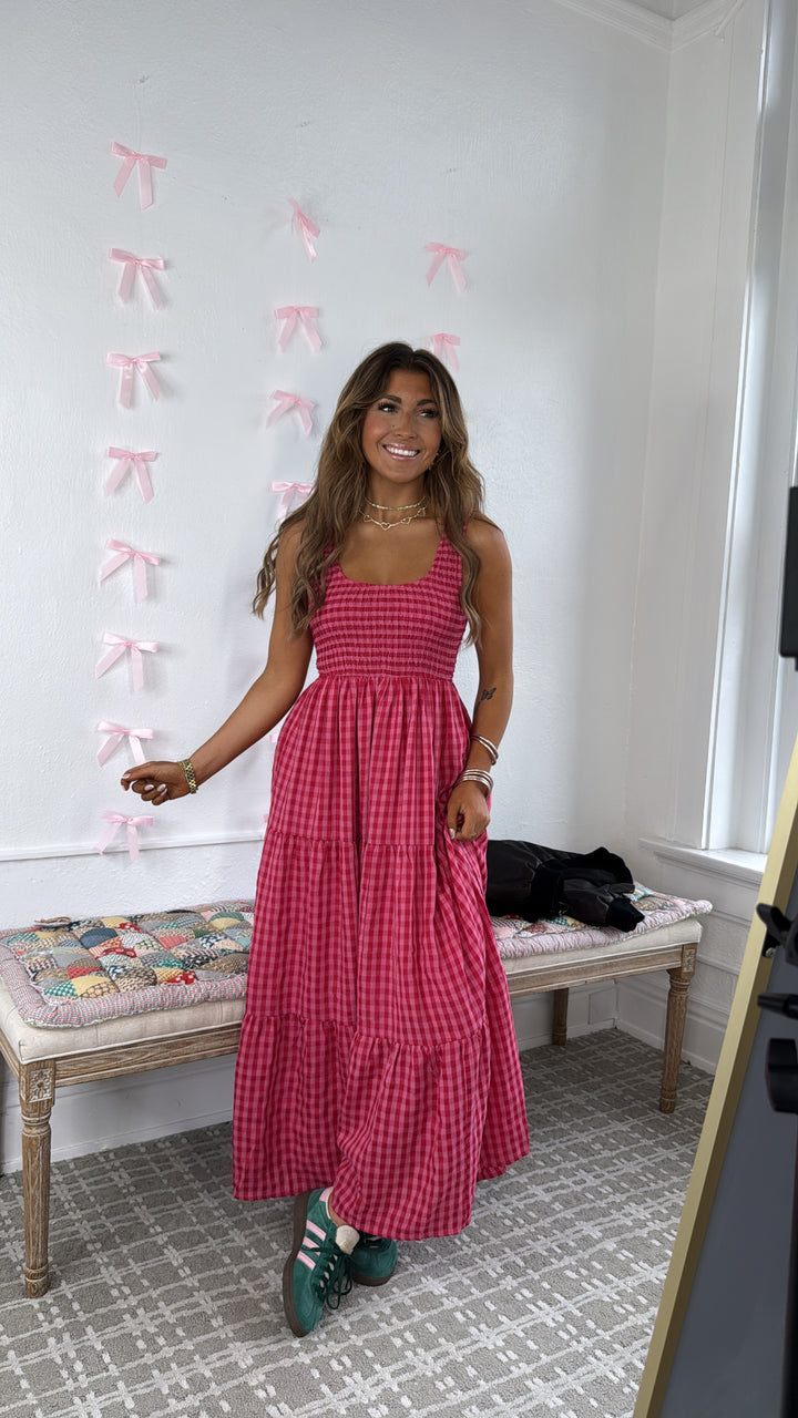 Strawberry Lemonade Maxi Dress, Fuchsia