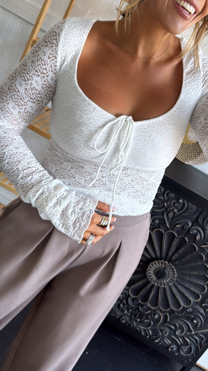 Soft Whispers Lace Top, Ivory