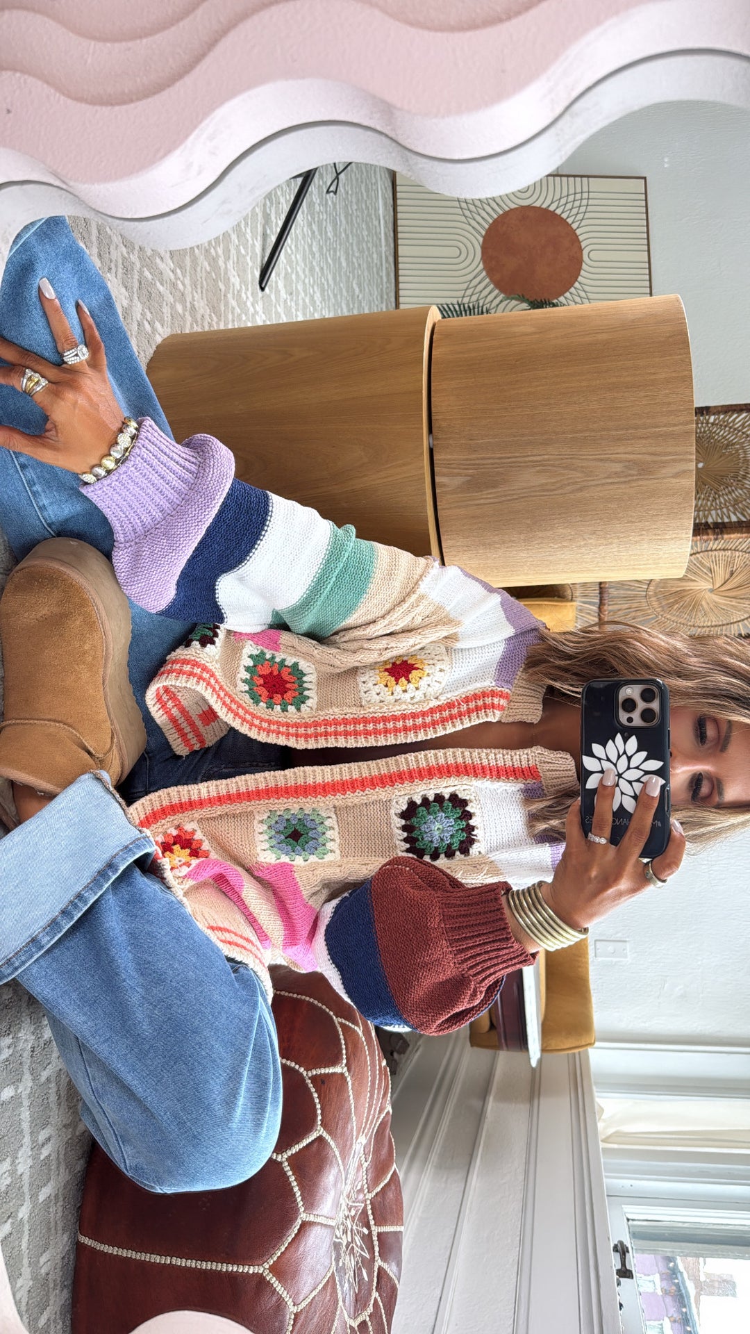 Sophie Color block Cardigan, Multi