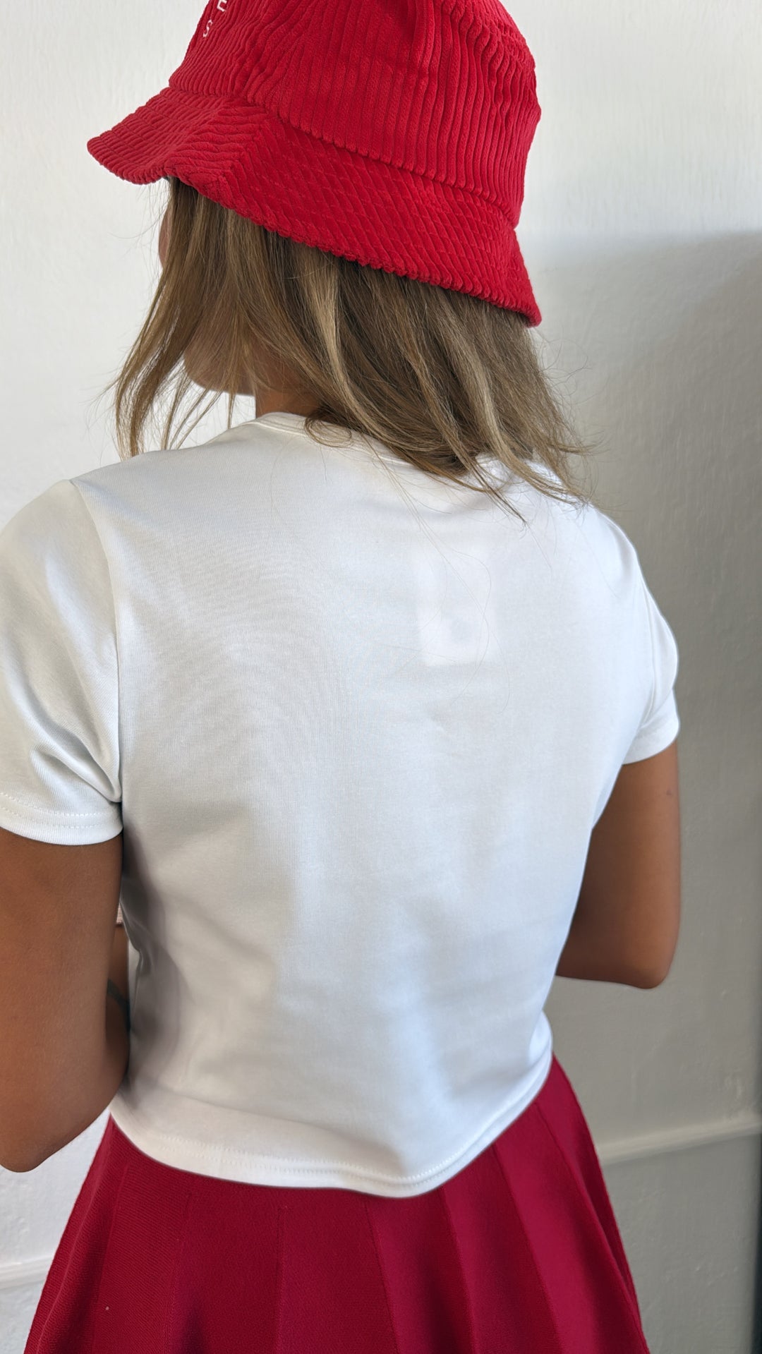 Touchdown Teddy Baby Tee, White/ Red