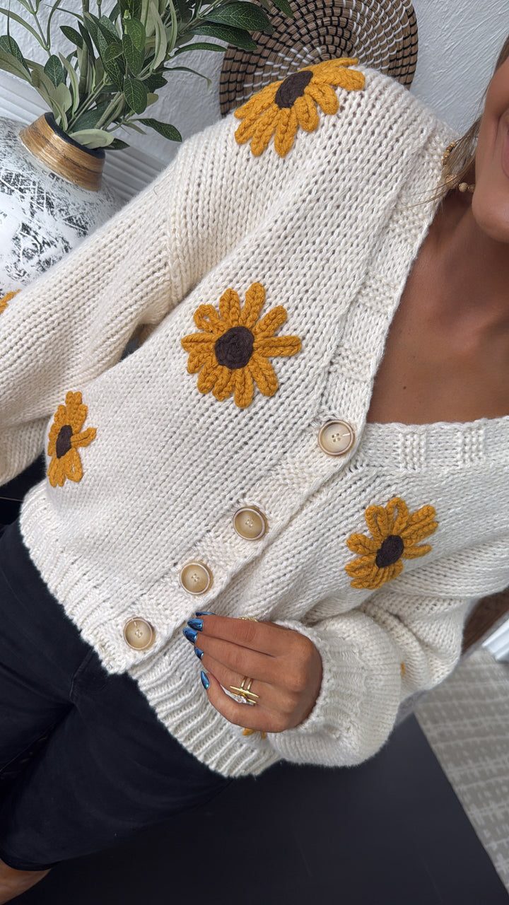 Sunflower Fields Cardigan, Cream