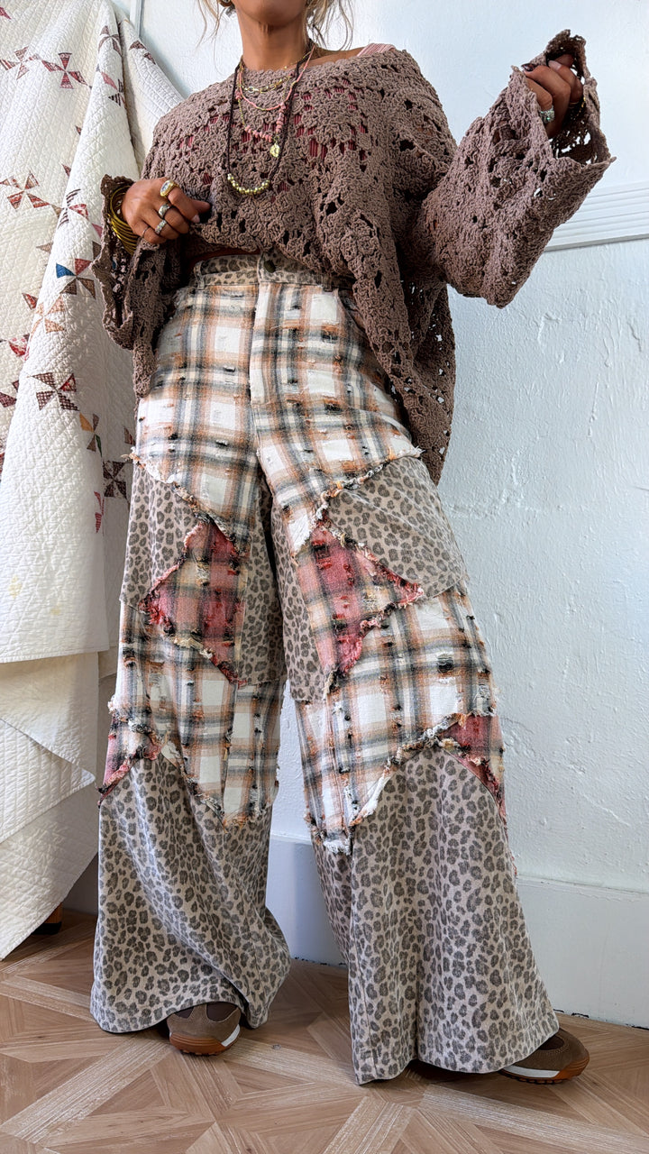 Waverly Bloom Patchwork Pant, Cream/Multi