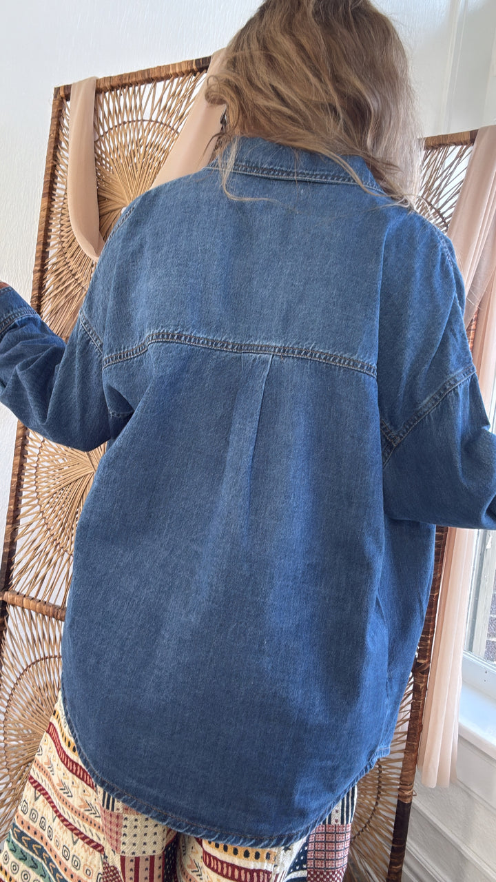 Cowboy Classic Denim Button Up, Risen Dark Wash