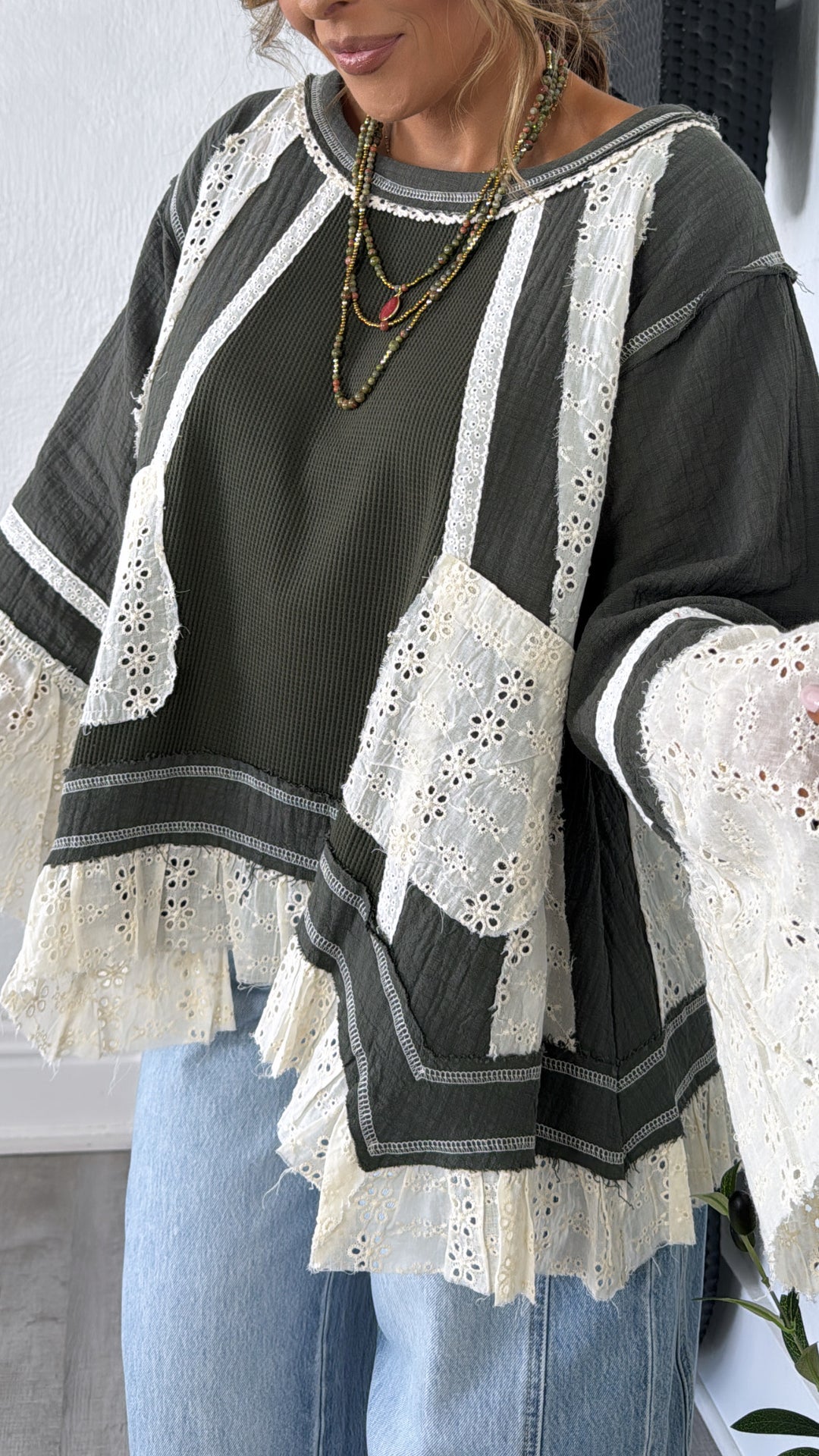 Sylvie Dainty Detailed Blouse, Olive