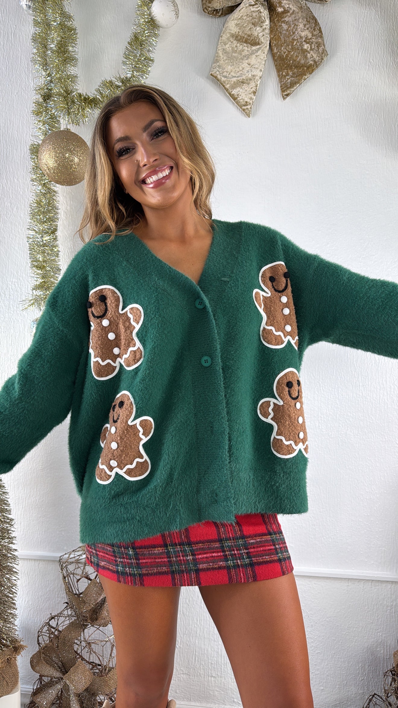 Gingerbread Knit Cardigan, Hunter Green – Everyday Chic Boutique
