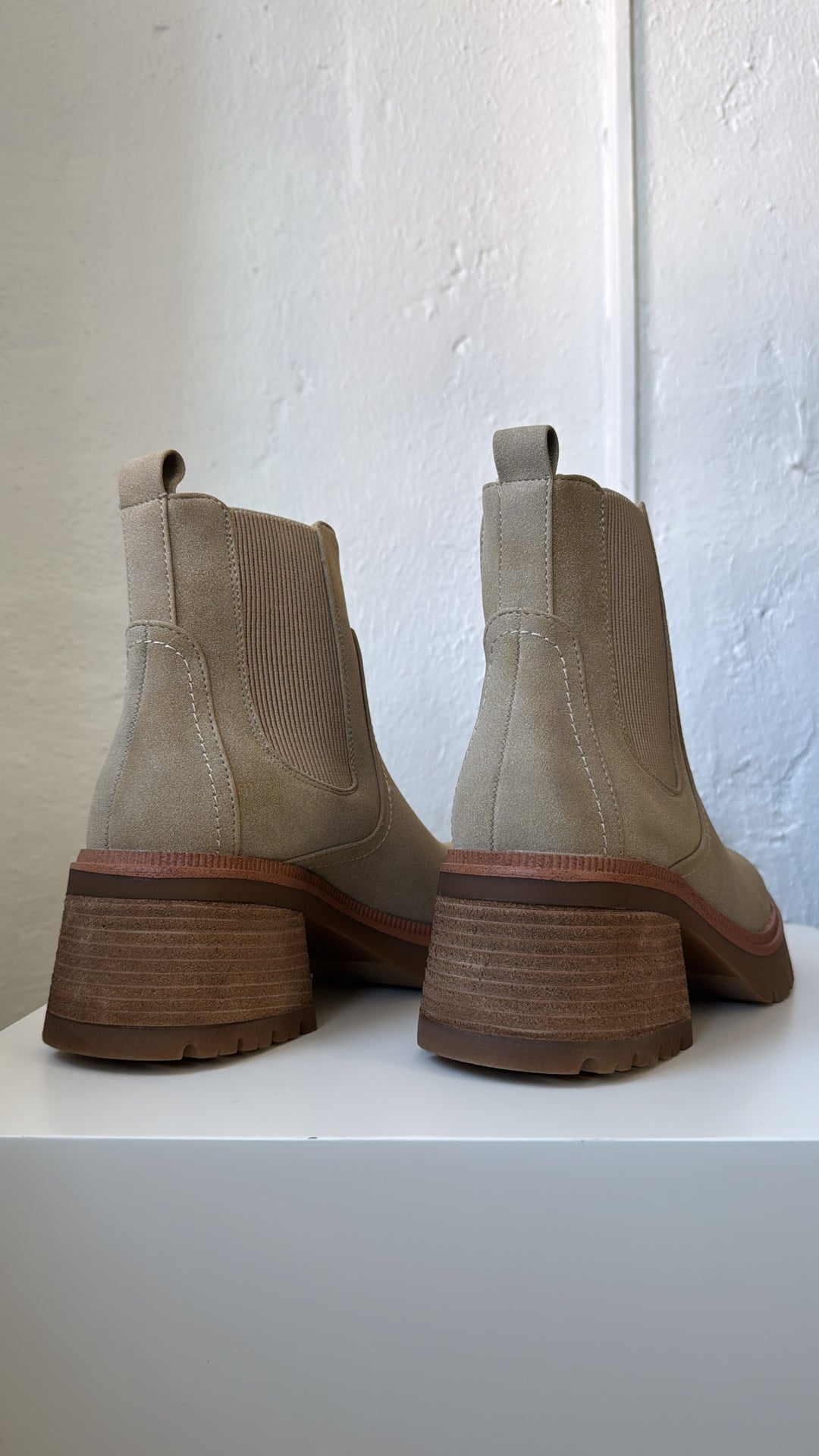 Amber Suede Lug Sole Bootie, Sand