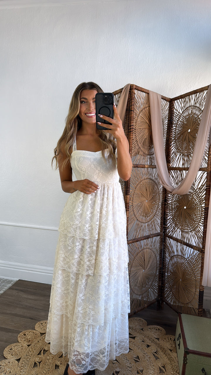 Penelope Floral Maxi Dress, Ivory