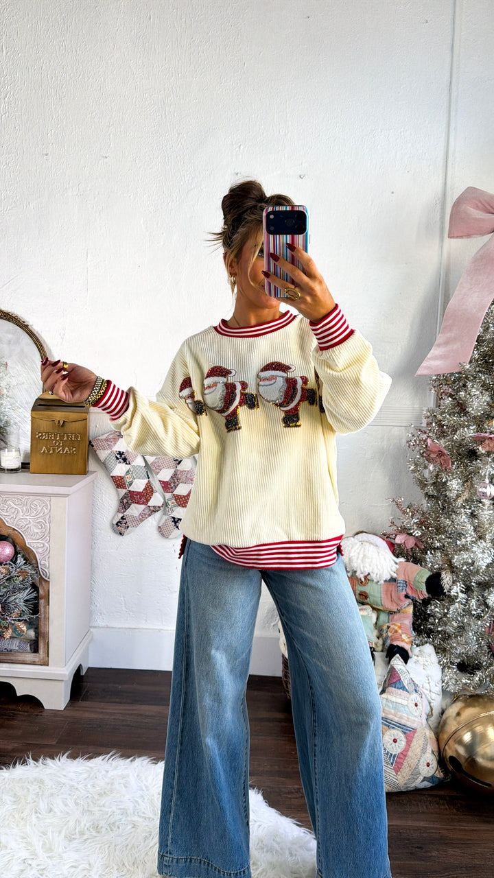 Holly Jolly Skatin’ Sequin Santa Sweater