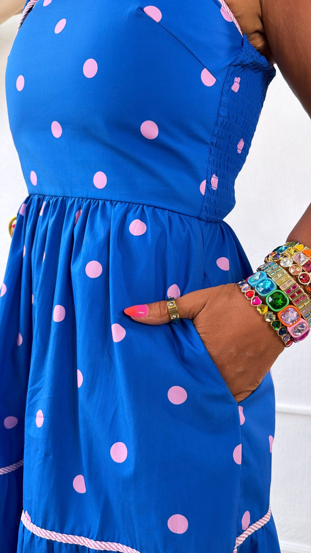 pink and blue summer dress Baltic Born Womens Myers Dress | Blue + Pink Floral