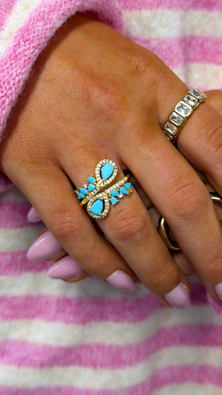 Aqua Bloom Ring