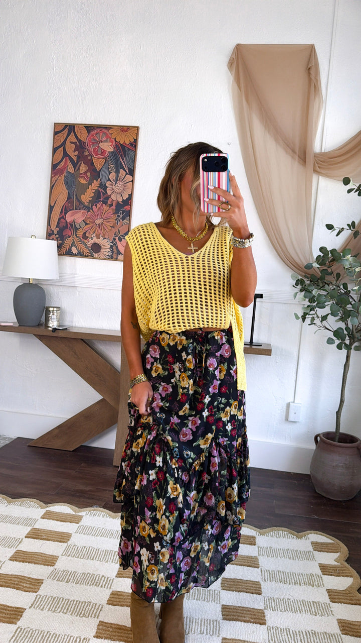 Mountain Breeze Knit Top, Yellow