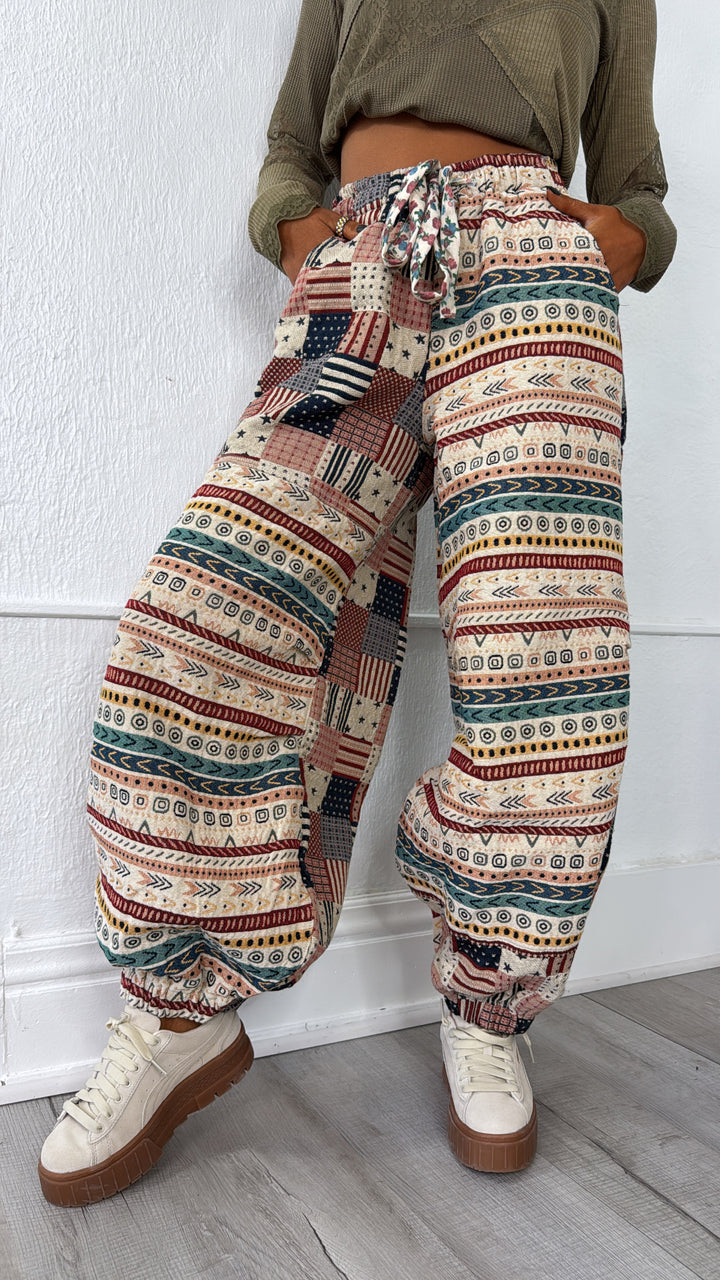 Americana Fields Jogger, Almond/Multi