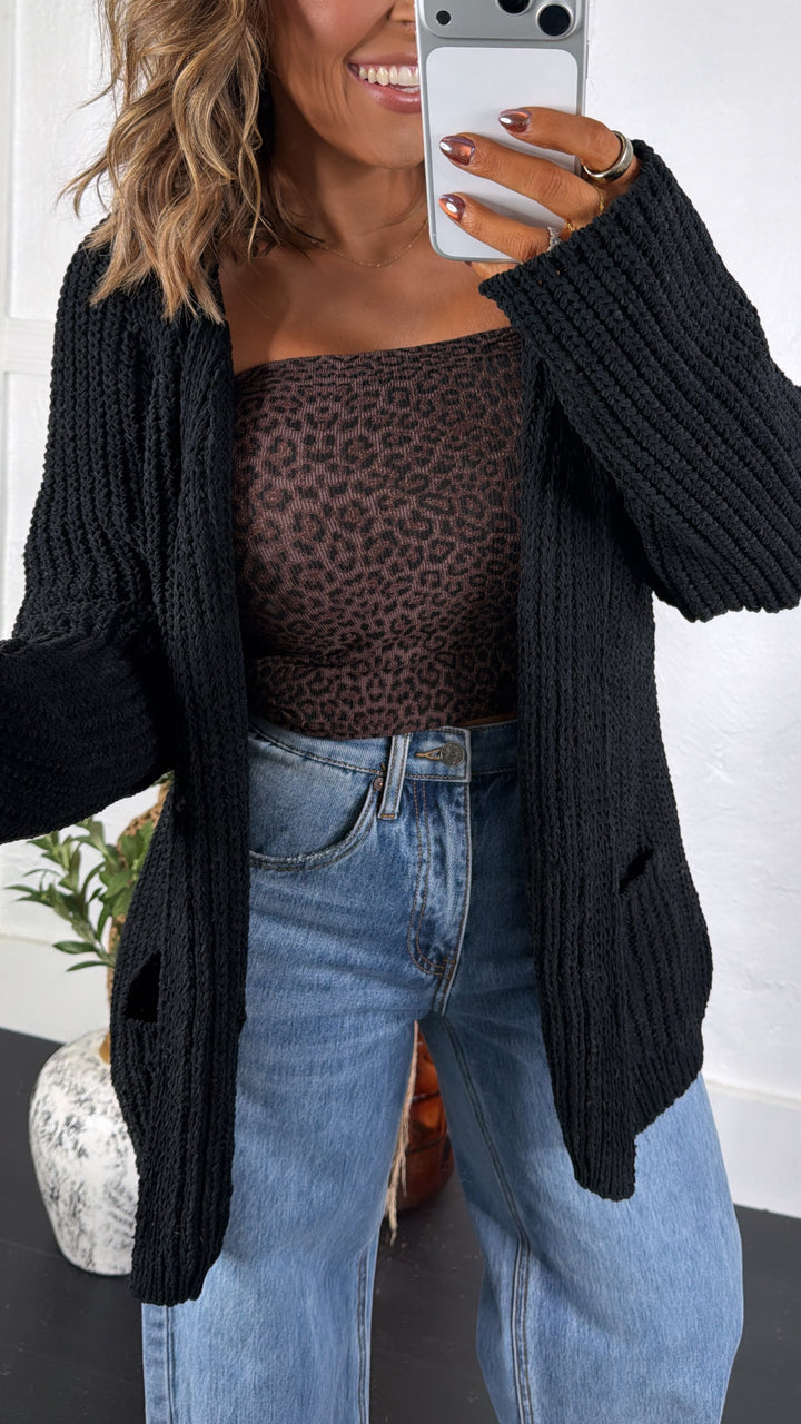 All Seasons Knit Cardigan, Black