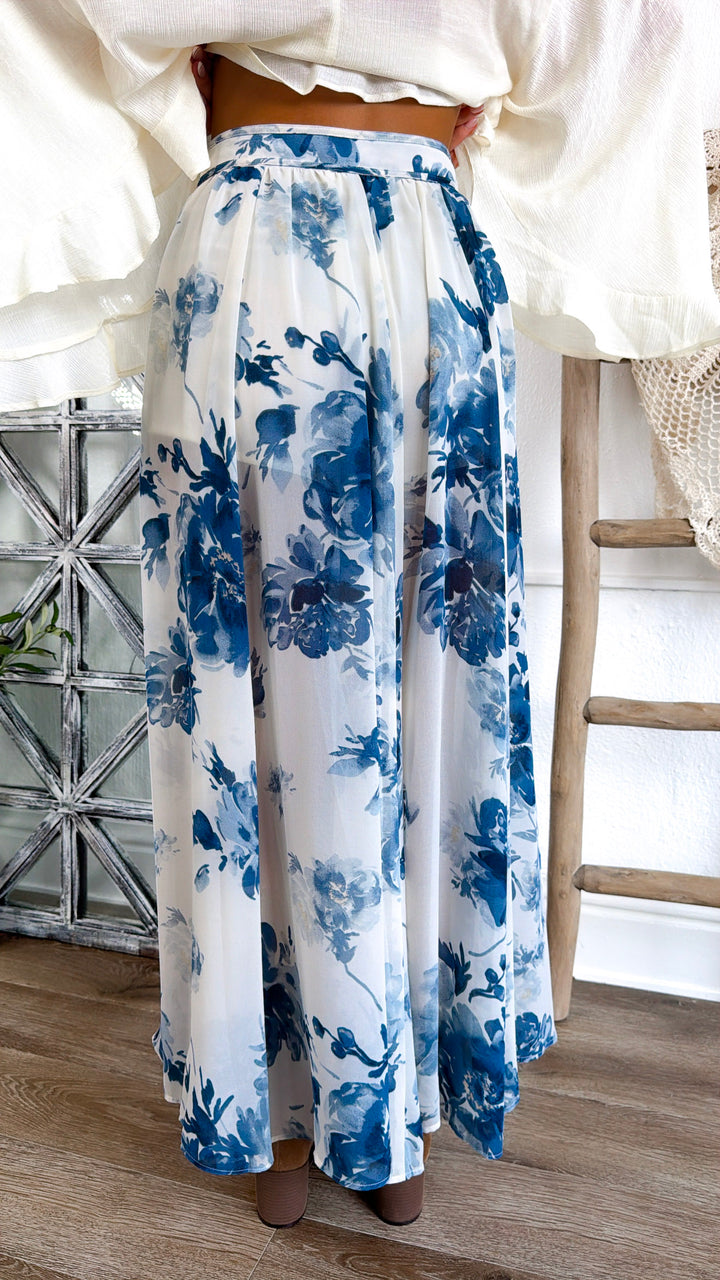 Vince Riviera Maxi Skirt, Retro Blue