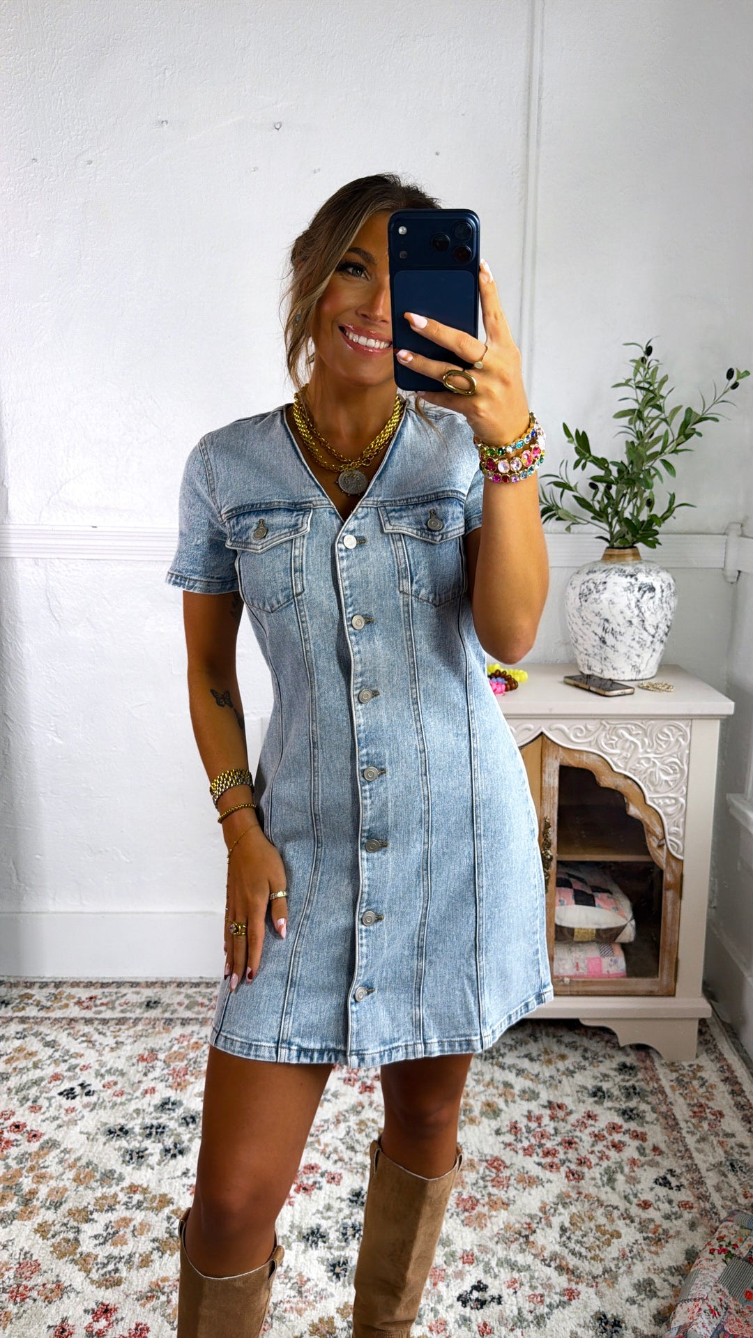 Wild West Mini Dress, Denim