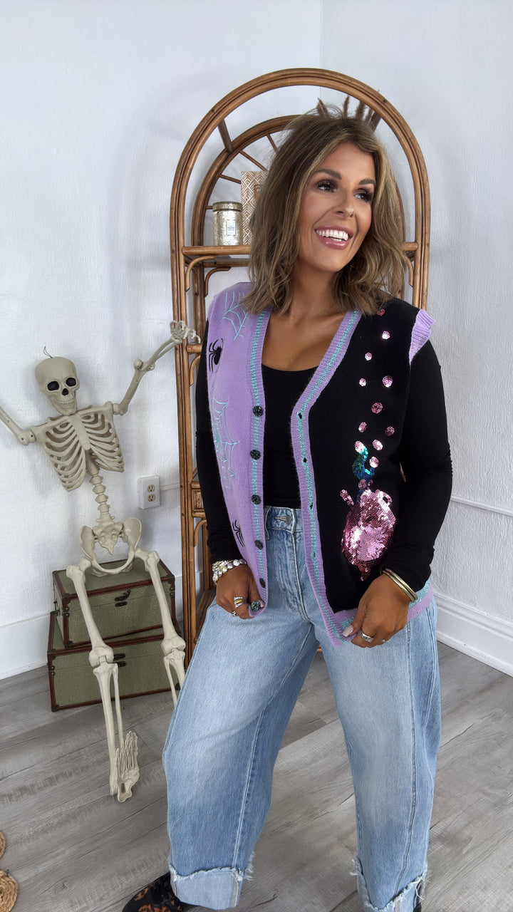 Sweet & Spooky Sweater Vest, Black