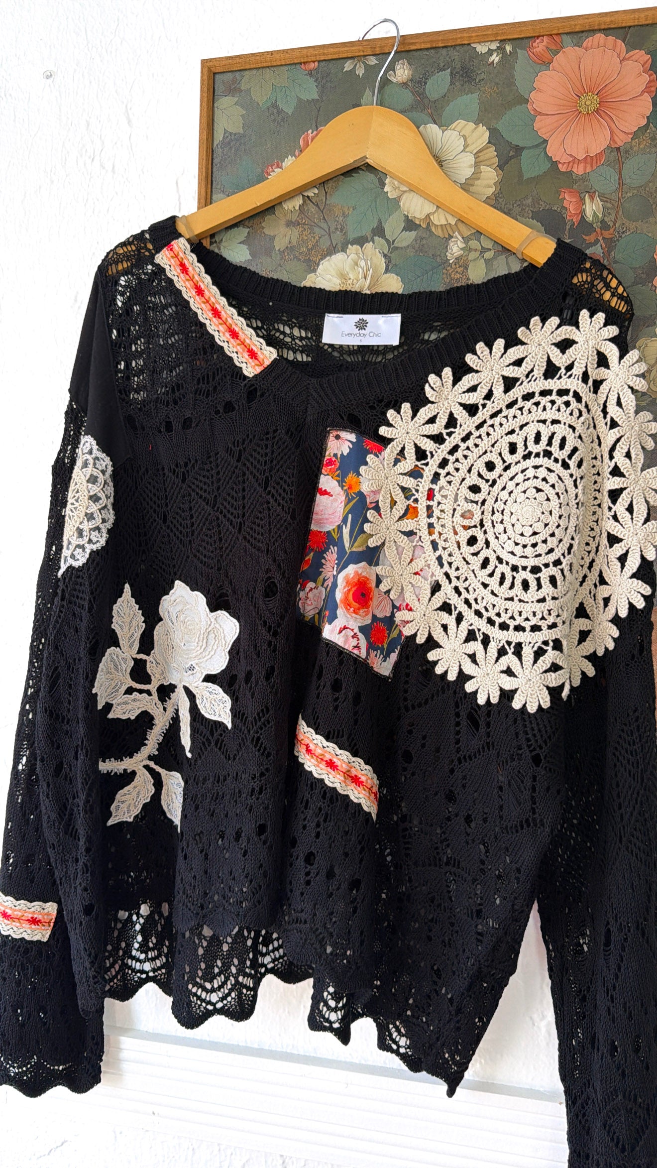 トップス andmarry Luca stitch tops black Sprout & Stitch Sweater, Black – Everyday Chic Boutique