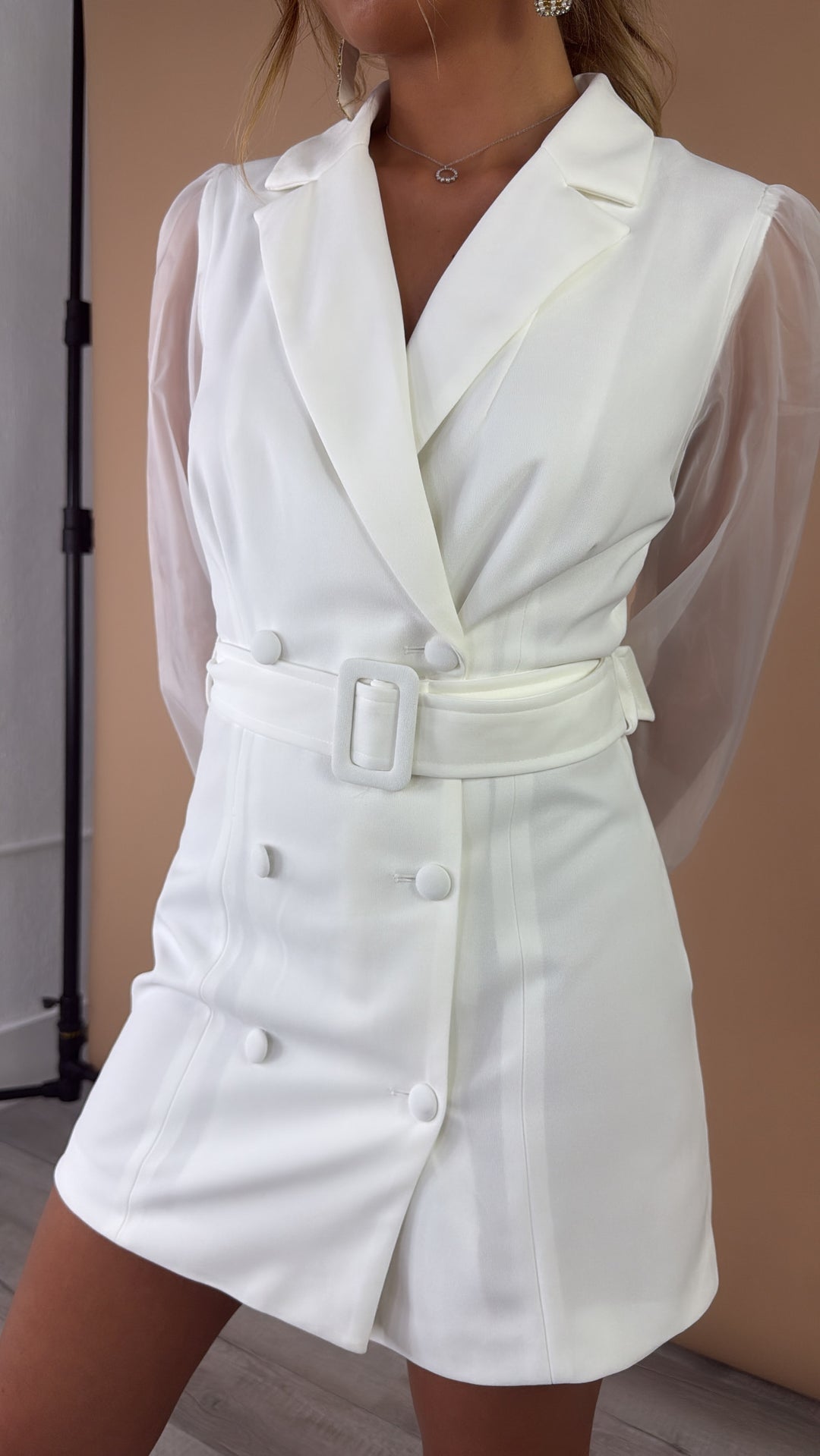 Let's Meet Up Blazer Dress, White Everyday Chic Boutique Let's Meet Up Blazer Dress, White Everyday Chic Boutique