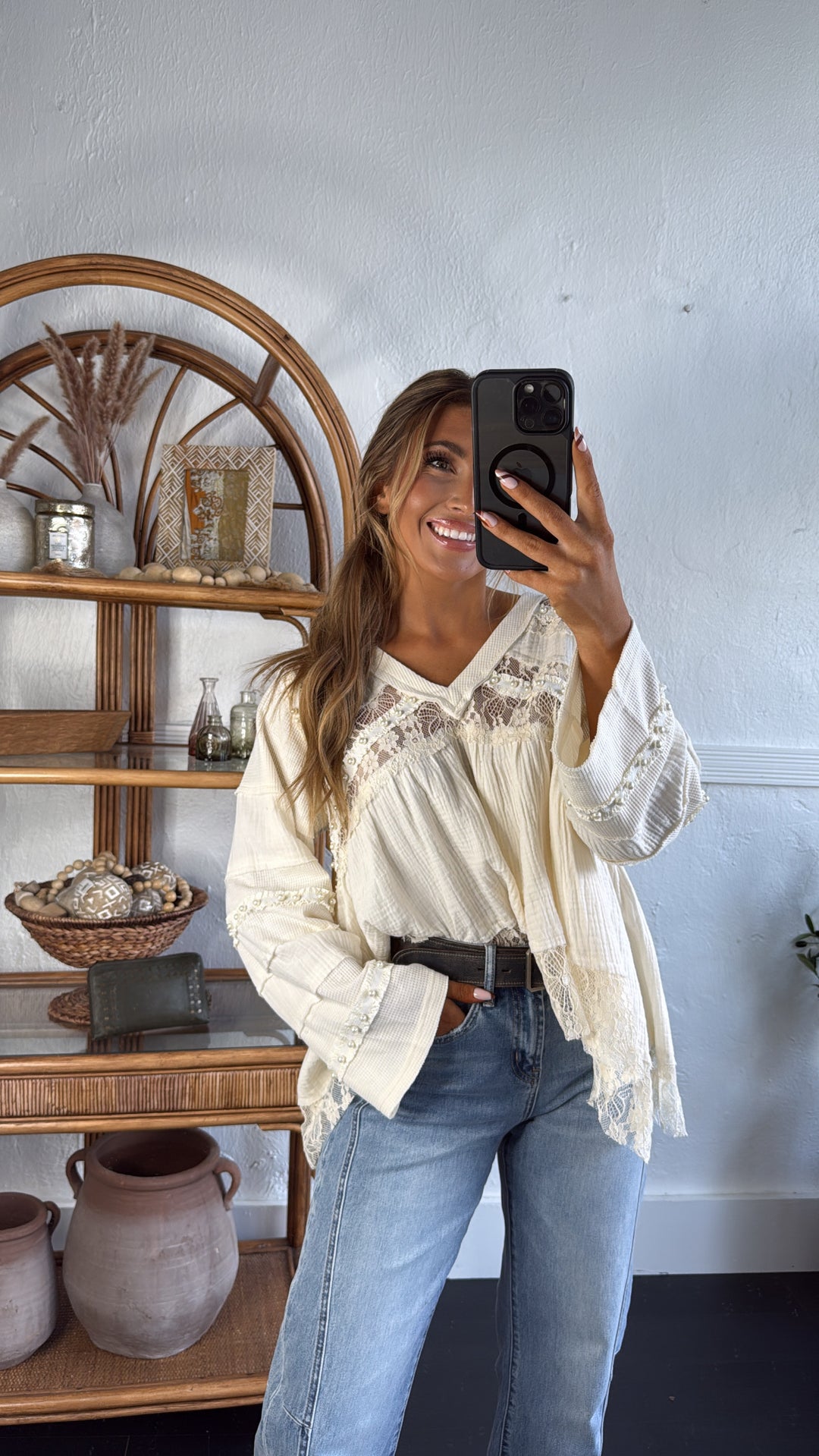 Coraline Lace Blouse, Natural