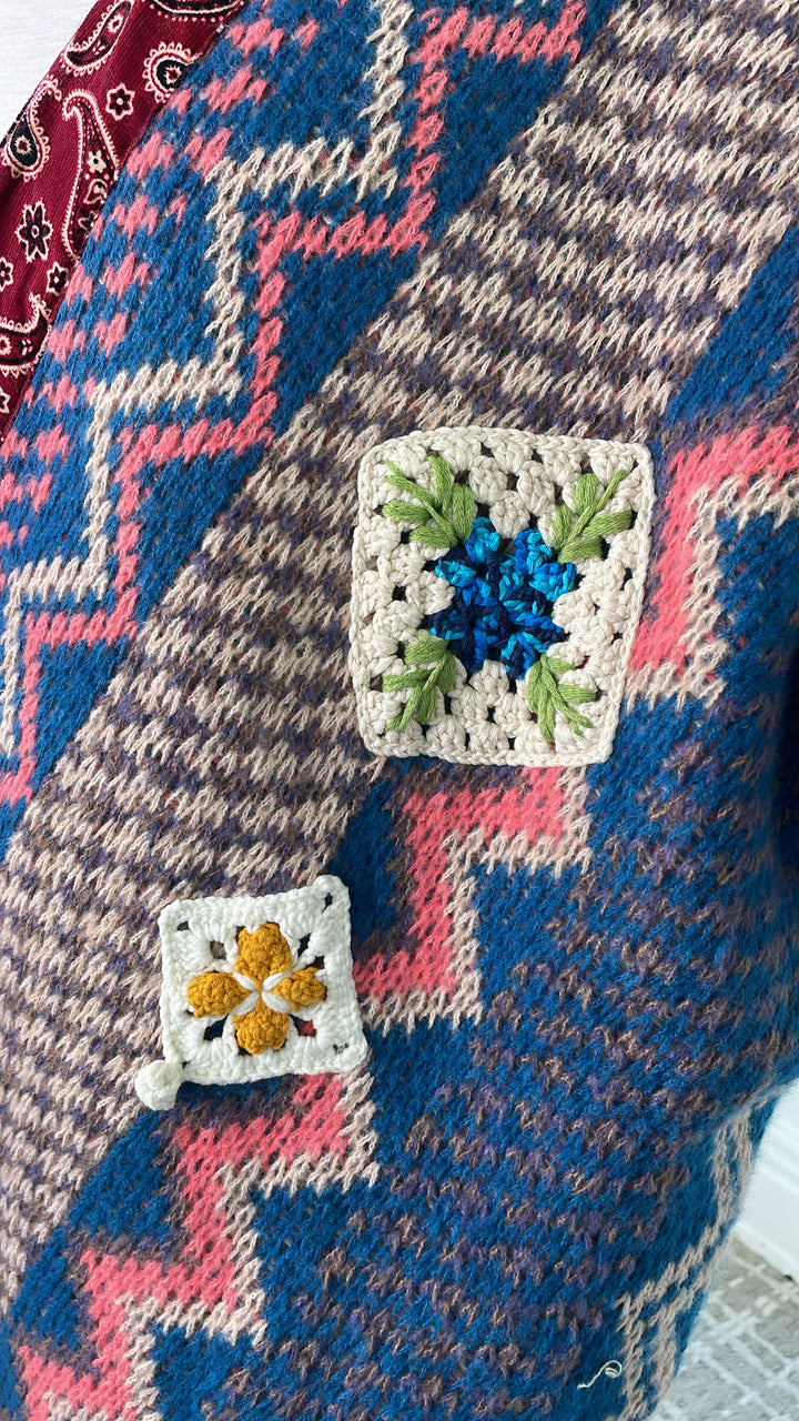 Sagebrush Knit Cardigan, Lapis Blue Multi