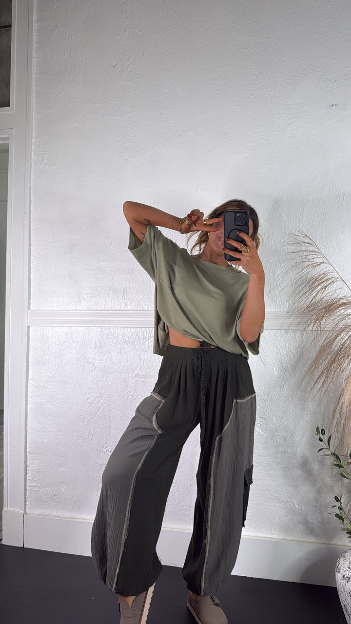 DOORBUSTER: Forever Dreaming Relaxed Pant, Moss Green