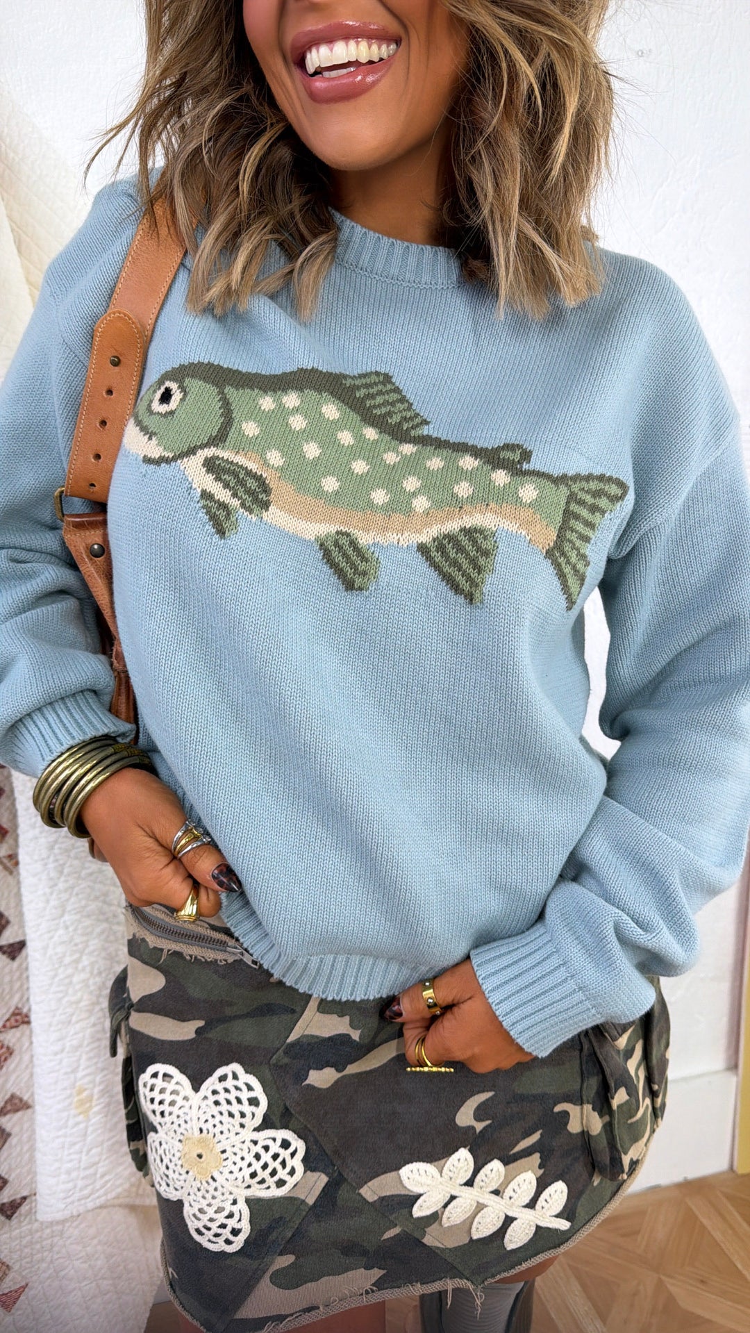Fin & Tide Sweater, Light Blue
