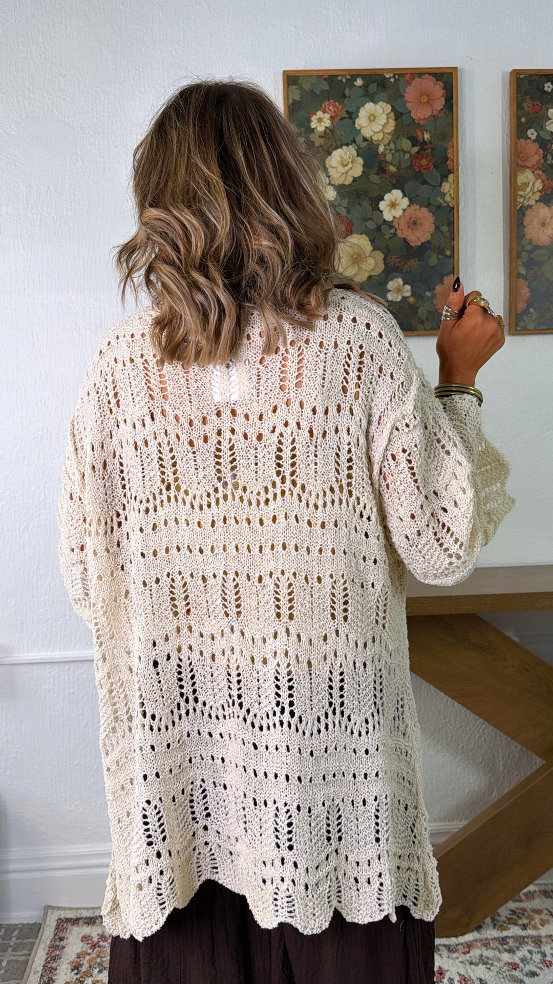 Sunwoven Knit Cardigan, Natural