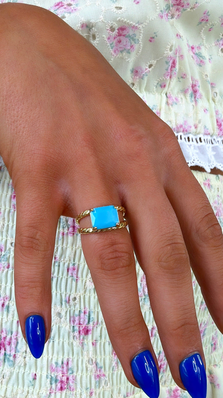 Turquoise Twist Ring