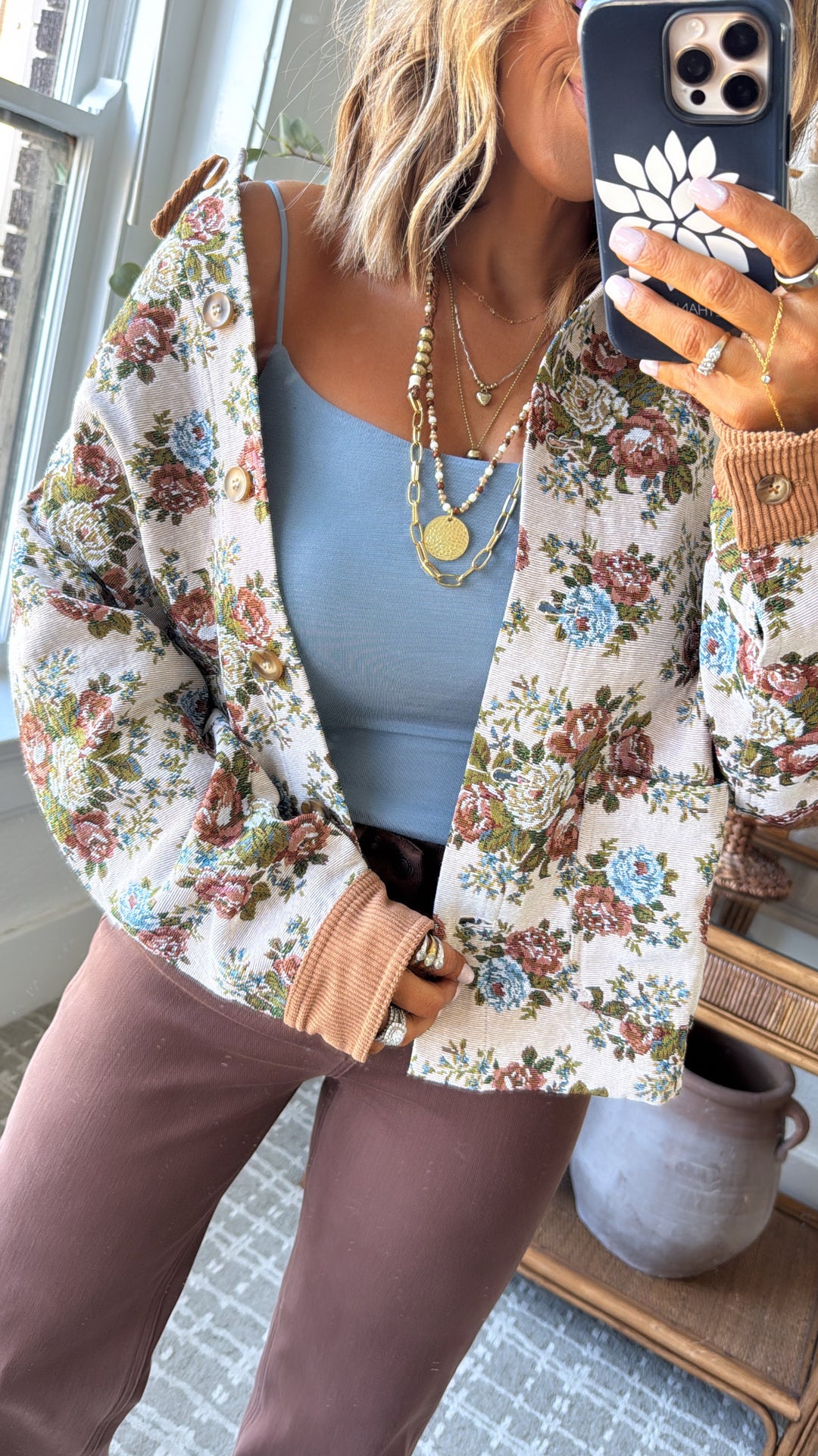 Everyday Essential Spaghetti Strap Cami, Retro Blue