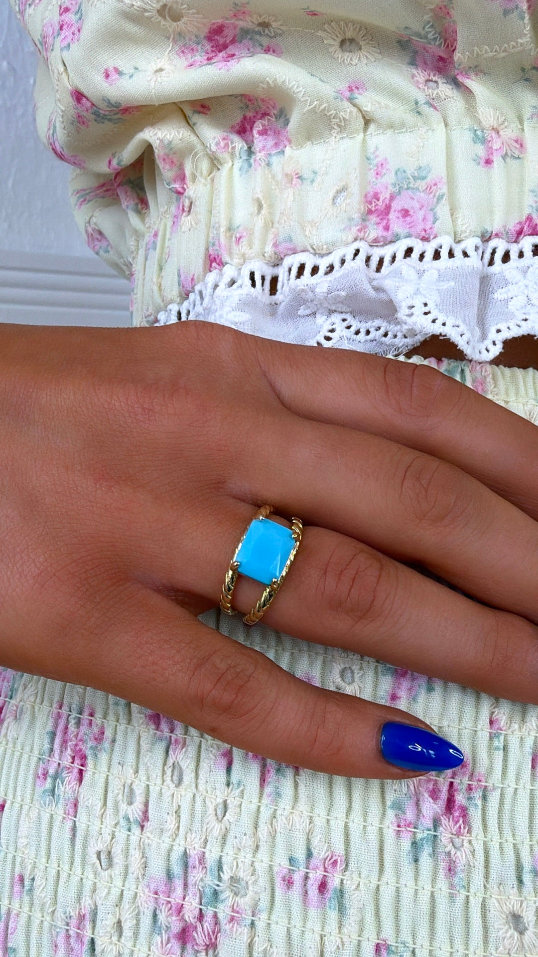 Turquoise Twist Ring