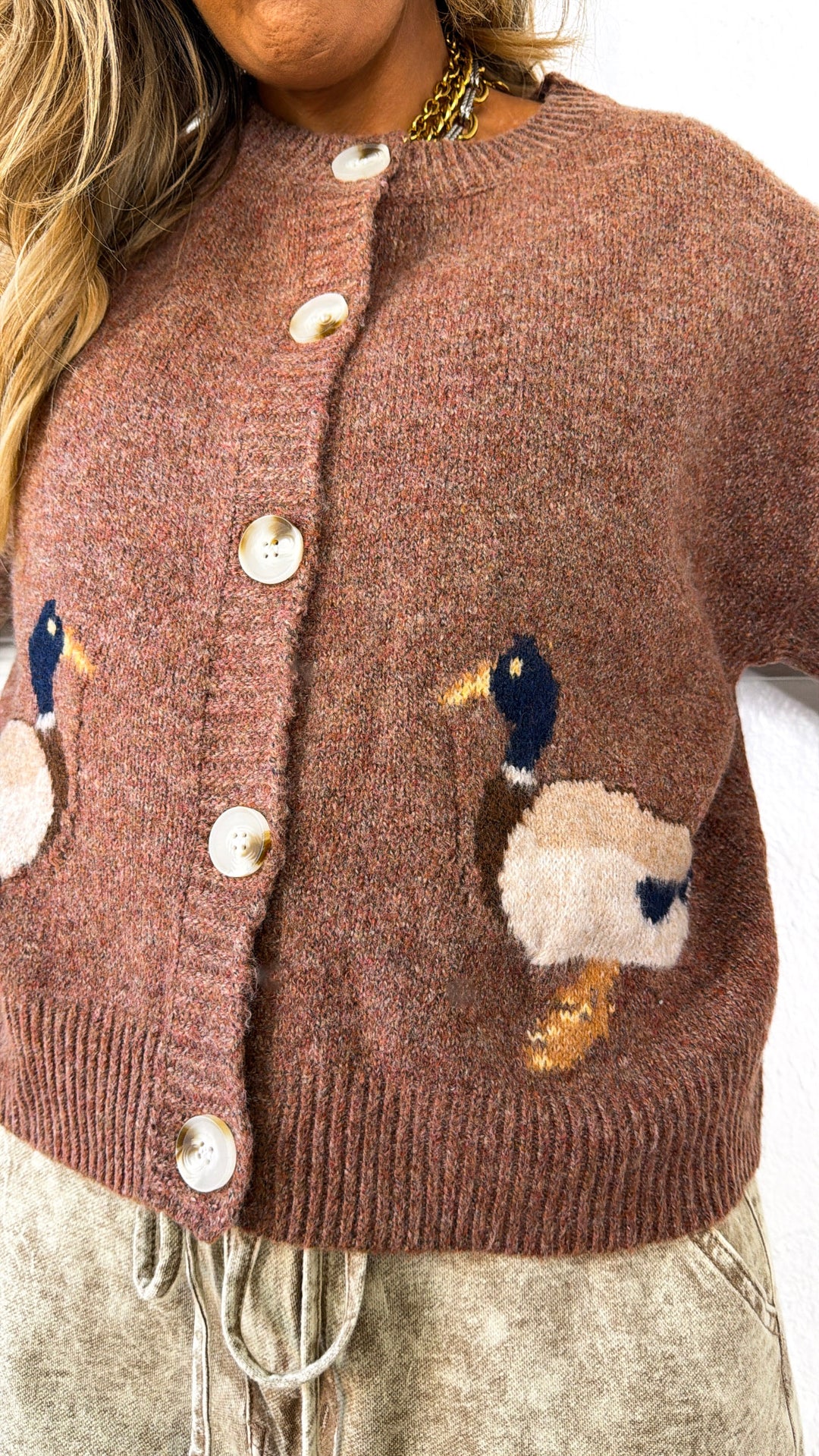 Mallard Girl Knit Top, Burlwood