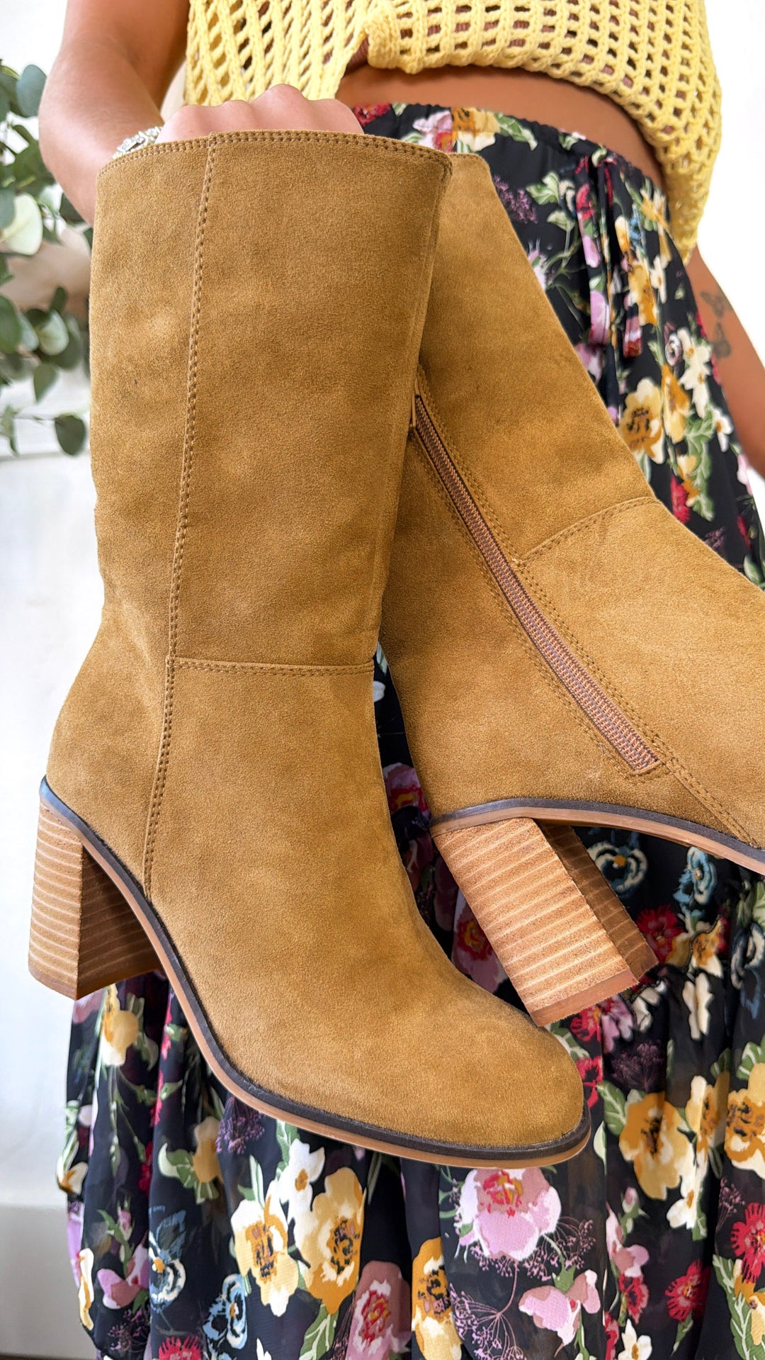 Aramra Heeled Boot, Tan