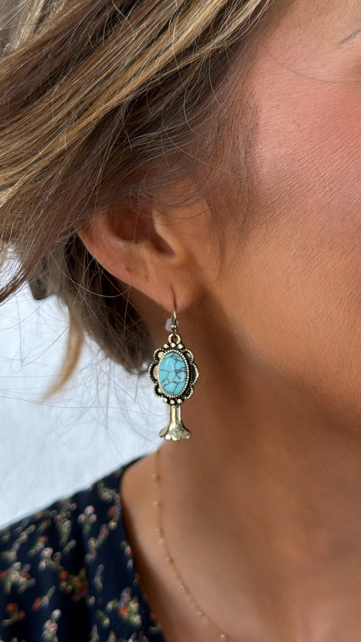 Wild West Gem Earring, Turqiouse